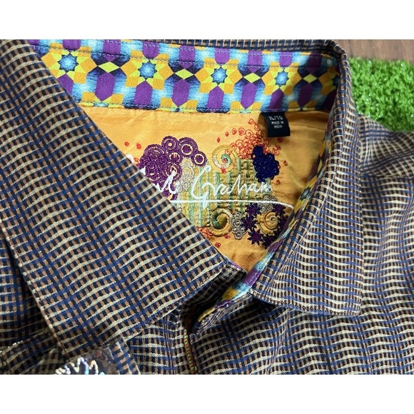 Robert Graham XL Button Down Shirt Causual Button Up Flip Cuff Geometric Patter - Picture 4 of 7